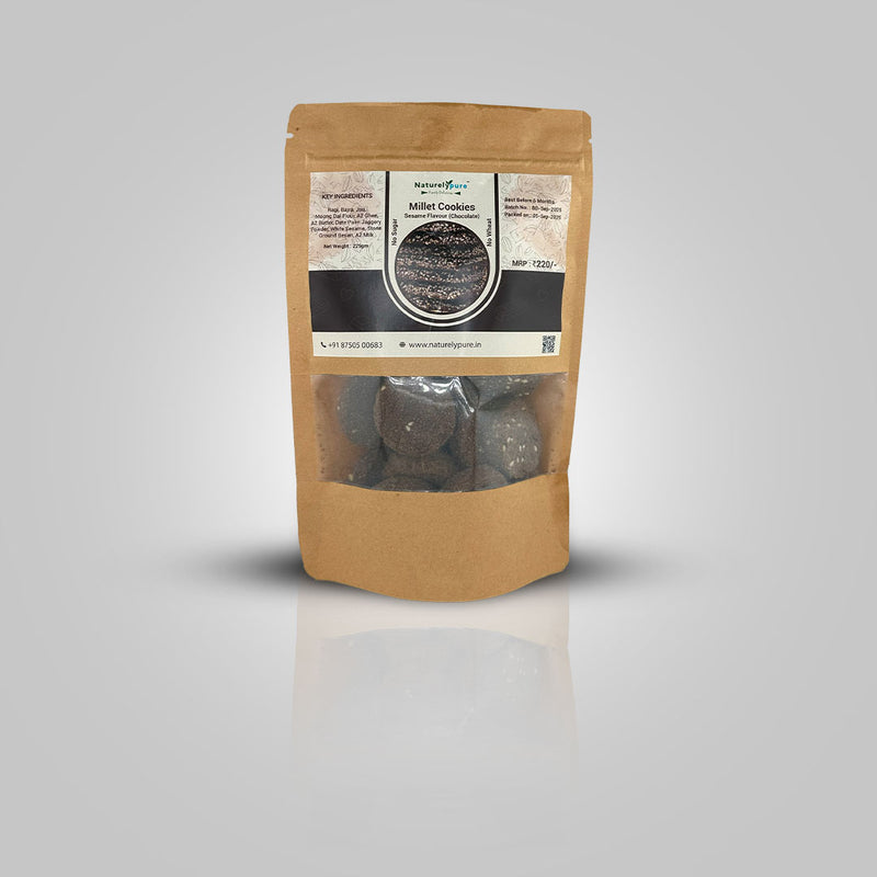 Millet Cookie - Chocolate Sesame flavor (225gm) | NaturelyPure