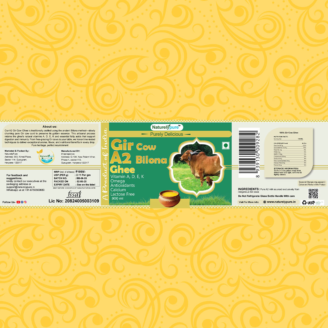 A2 Gir Cow Ghee - 1L | NaturelyPure