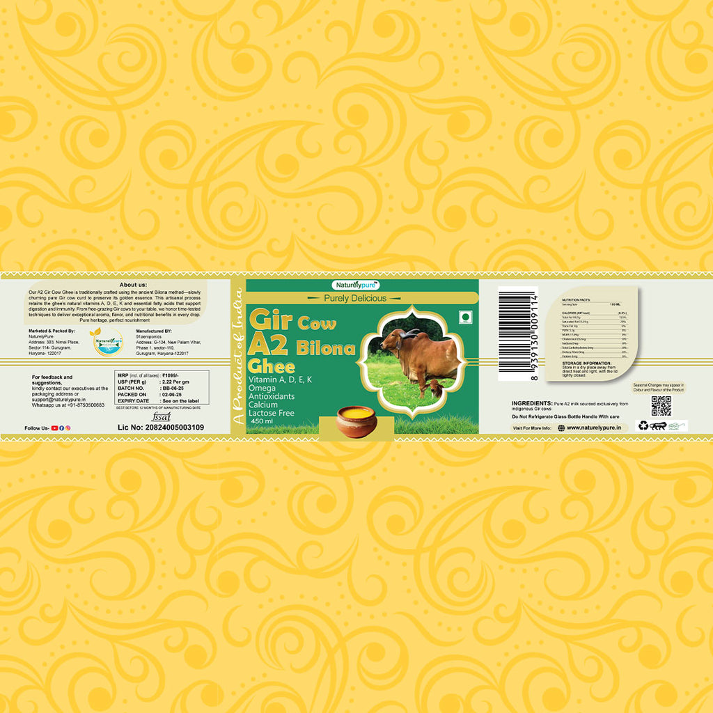 A2 Gir Cow Ghee - (0.5L) | NaturelyPure