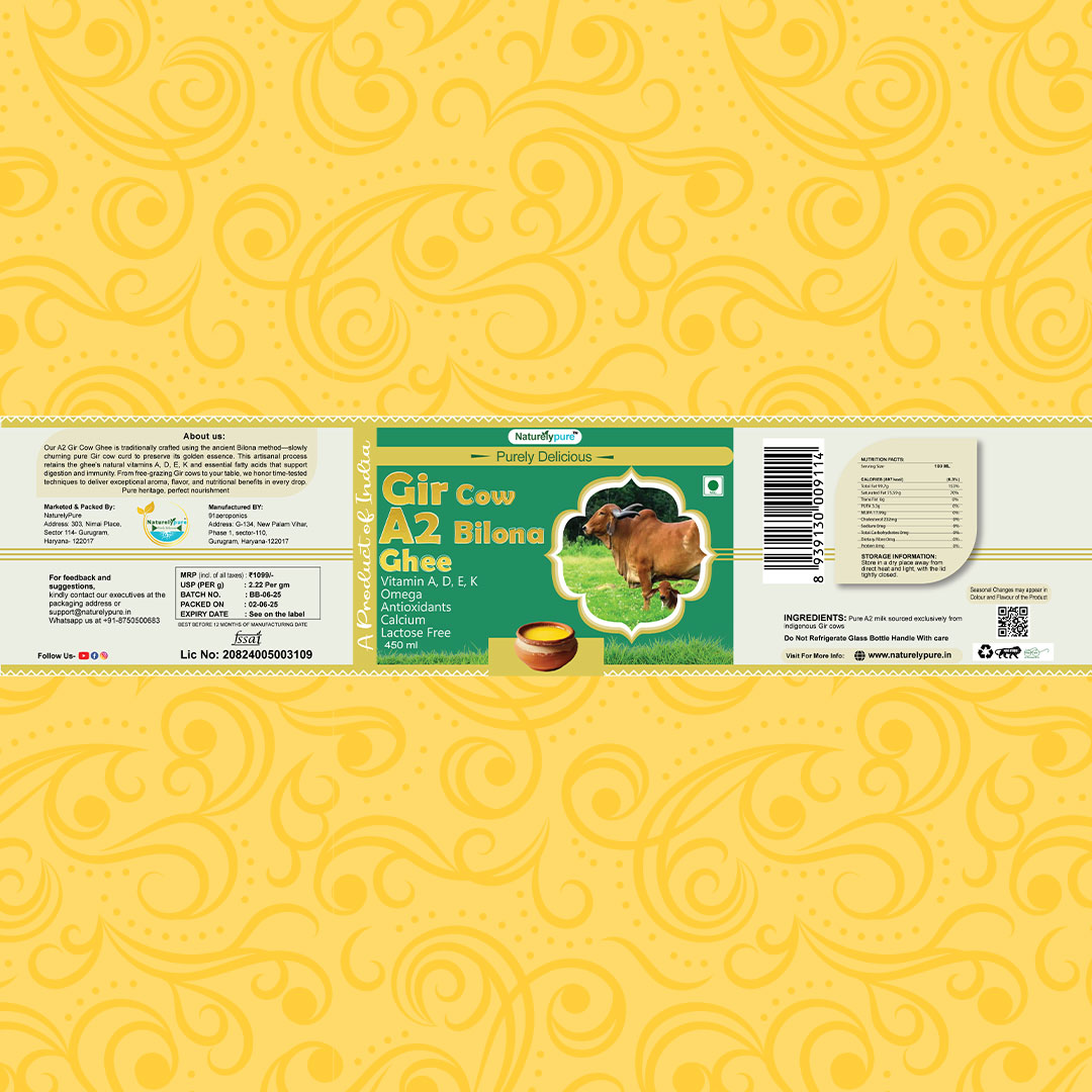 A2 Gir Cow Ghee - (450ml) | NaturelyPure