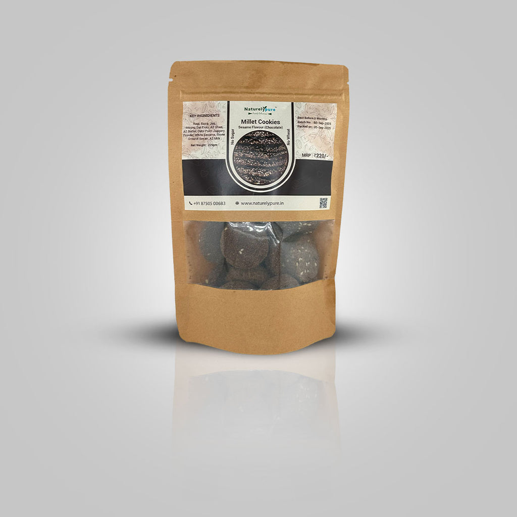 Millet Cookie - Chocolate Sesame flavor (200gm) | NaturelyPure