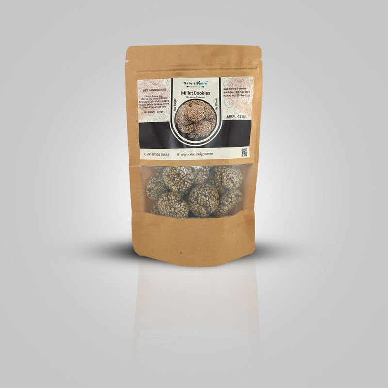 Millet Cookie - Sesame flavor-(225gm) | NaturelyPure